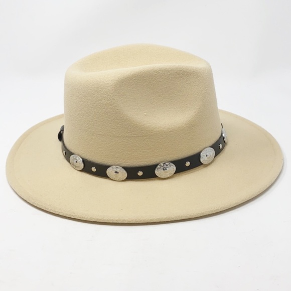 Western Boho Metal Band Classic Panama Hat - Picture 6 of 9